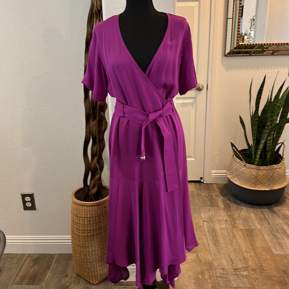 Brand new with tags.  A.L.C. CLAIRE SILK MIDI WRAP DRESS